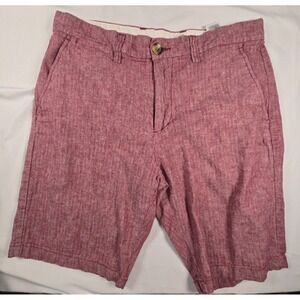 Old Navy Shorts Mens Sz 30 Red Linen Blend Ultimate Slim Built In Flex Chino